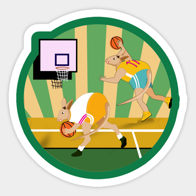 Basketball Kangaroos Sticker by momomoma